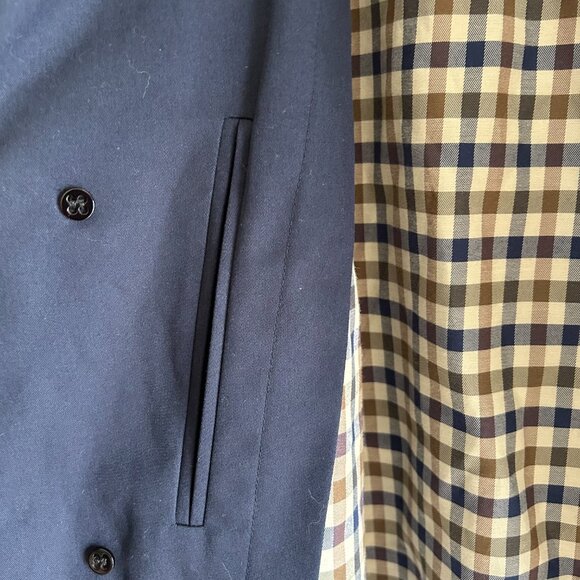 Aquascutum Navy Trench coat Size 48 - Picture 10 of 11